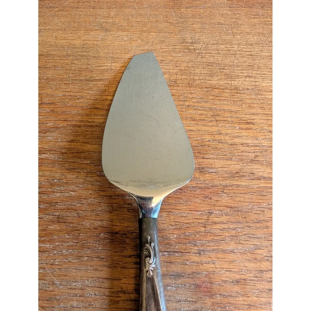 Vintage Ornate Scroll Handle Pie Cake Server Stainless Steel Blade 10 Inch
